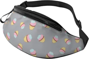 Leisure Sports Crossbody Bag Running Casual Hands-Free Wallets Waist Pack for Man Woman Father's Day for Dad Blue and Pink Cake