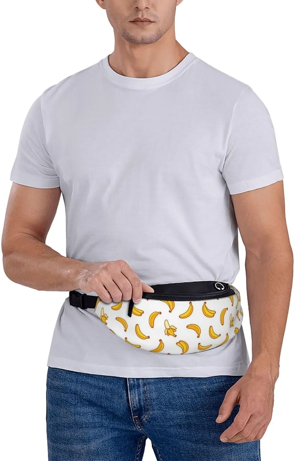 Leisure Sports Crossbody Bag Running Casual Hands-Free Wallets Waist Pack for Man Woman Father's Day for Dad Peeled Banana