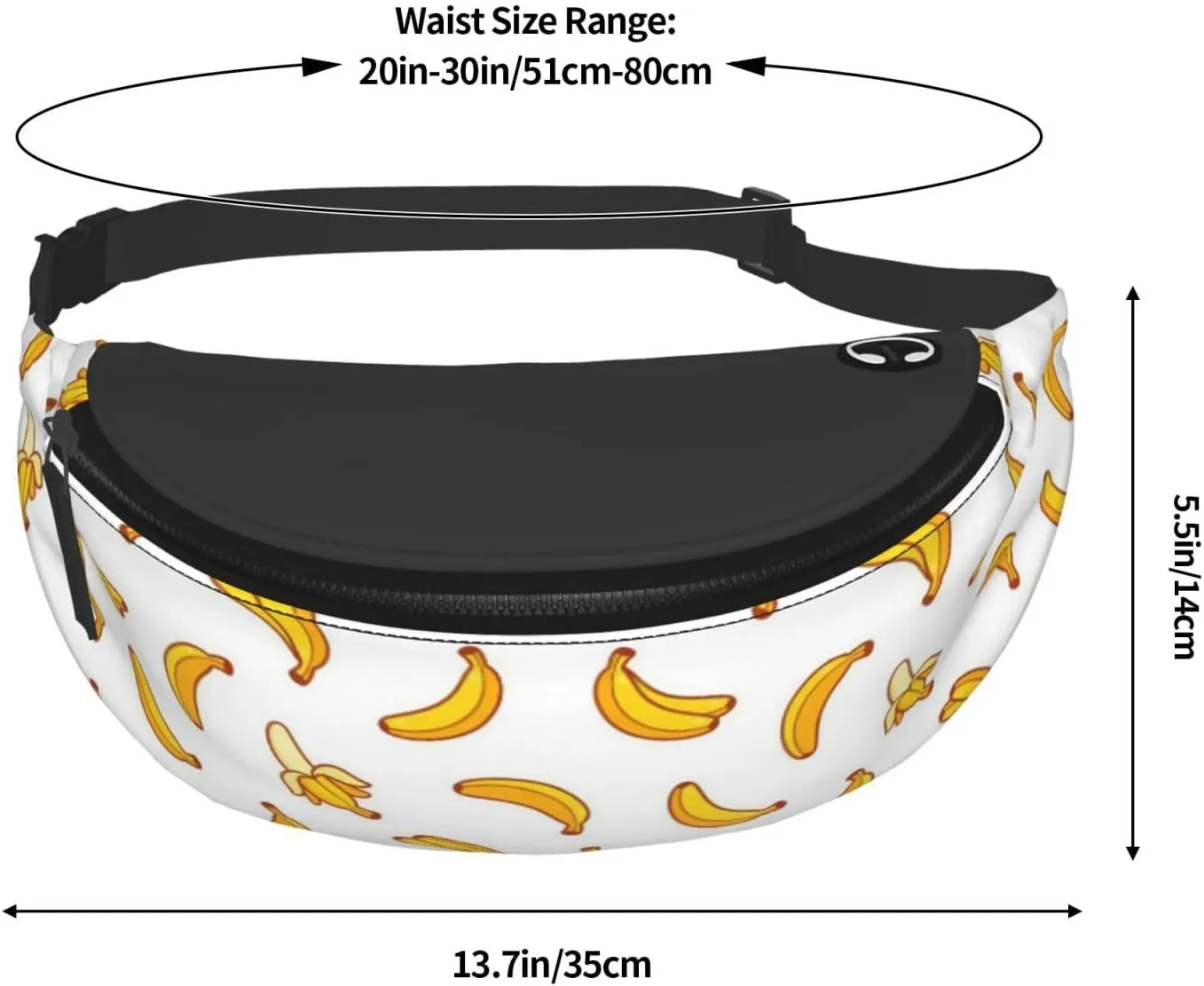 Leisure Sports Crossbody Bag Running Casual Hands-Free Wallets Waist Pack for Man Woman Father's Day for Dad Peeled Banana