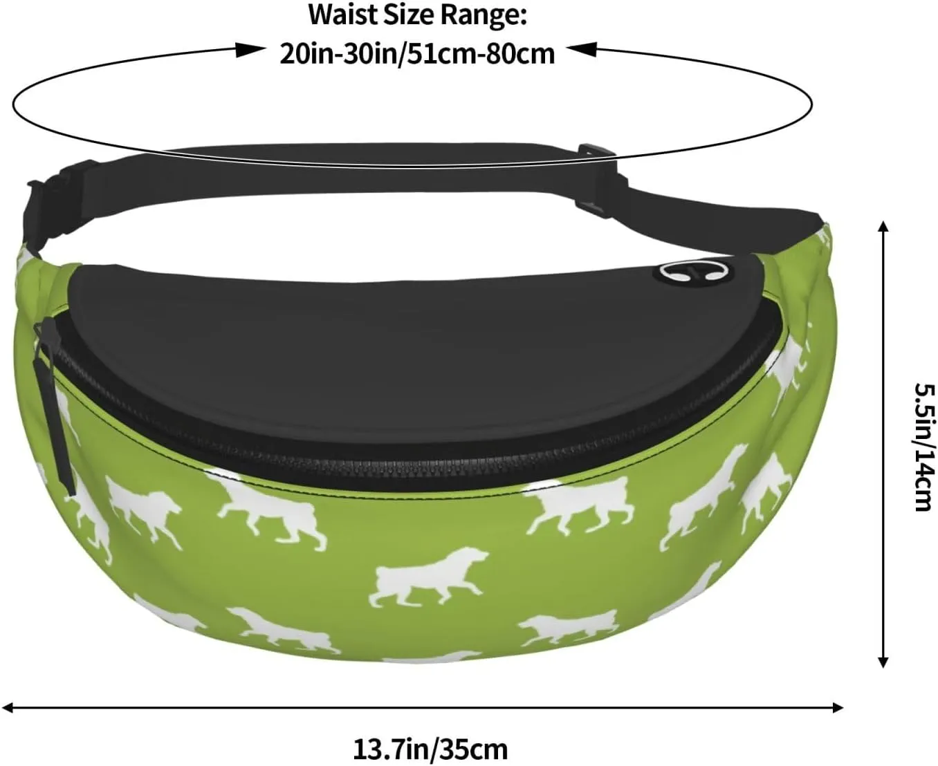 Leisure Sports Crossbody Bag Running Casual Hands-Free Wallets Waist Pack for Man Woman Father's Day for Dad Running Dog