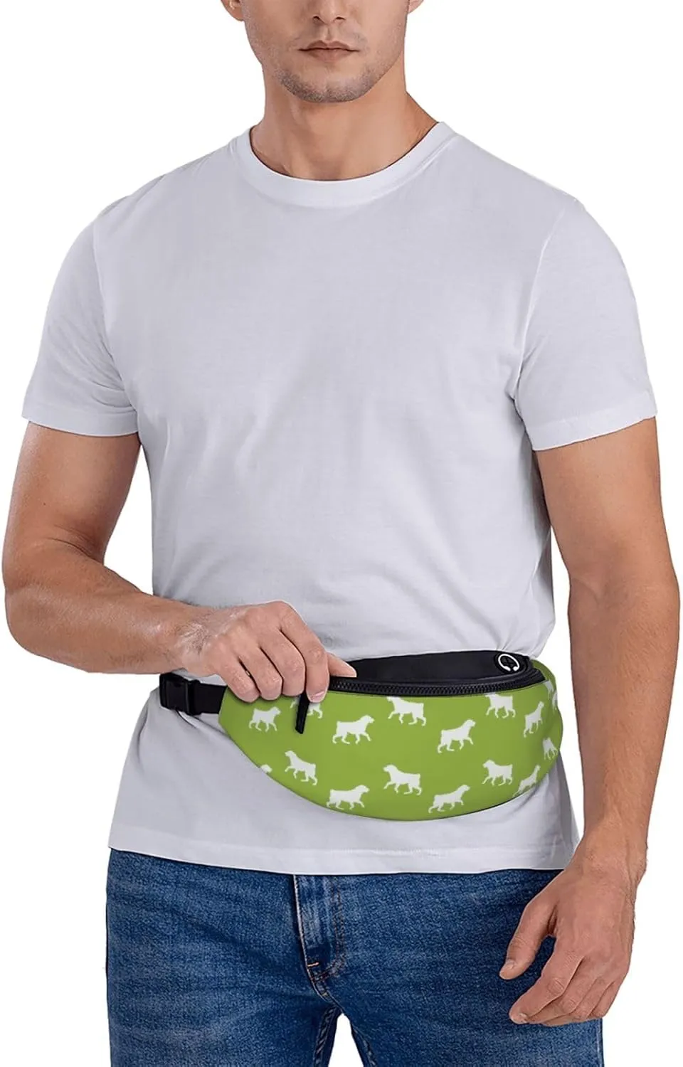 Leisure Sports Crossbody Bag Running Casual Hands-Free Wallets Waist Pack for Man Woman Father's Day for Dad Running Dog