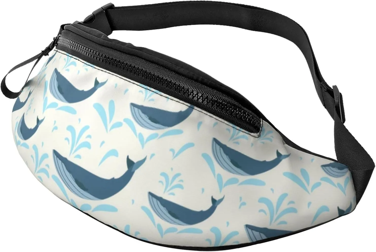 Leisure Sports Crossbody Bag Running Casual Hands-Free Wallets Waist Pack for Man Woman Father's Day for Dad Water Whale