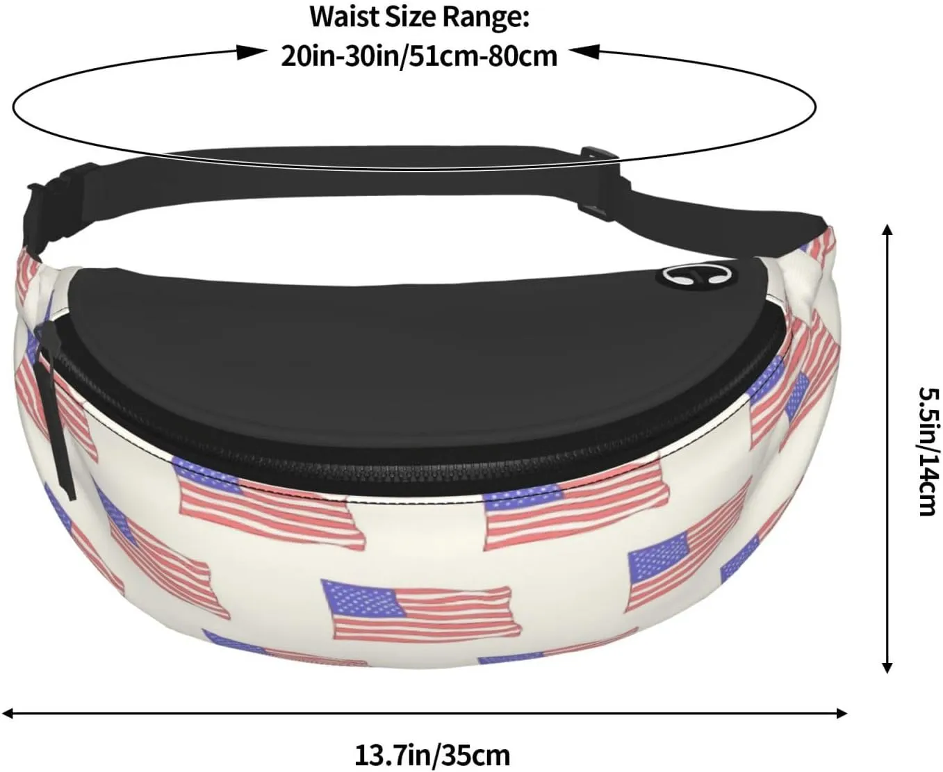 Leisure Sports Crossbody Bag Running Casual Hands-Free Wallets Waist Pack for Man Woman Father's Day for Dad Watercolor Flag