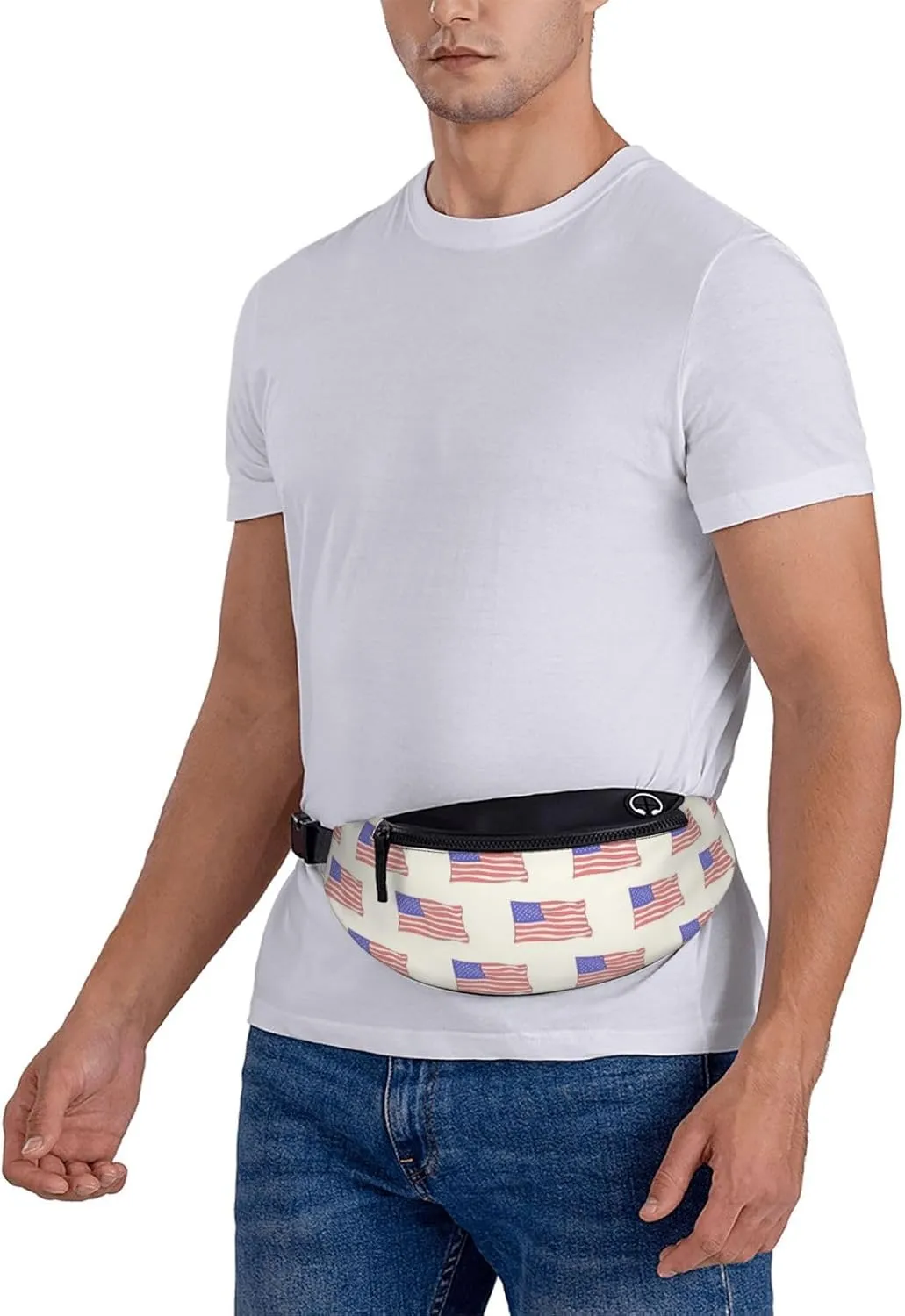 Leisure Sports Crossbody Bag Running Casual Hands-Free Wallets Waist Pack for Man Woman Father's Day for Dad Watercolor Flag
