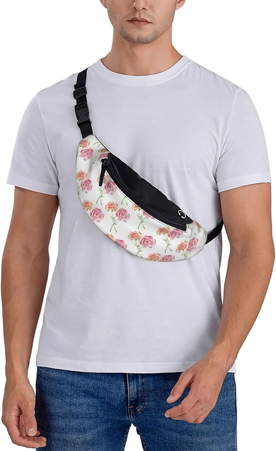 Leisure Sports Crossbody Bag Running Casual Hands-Free Wallets Waist Pack for Man Woman Father's Day for Dad Yellow Pollen Flower