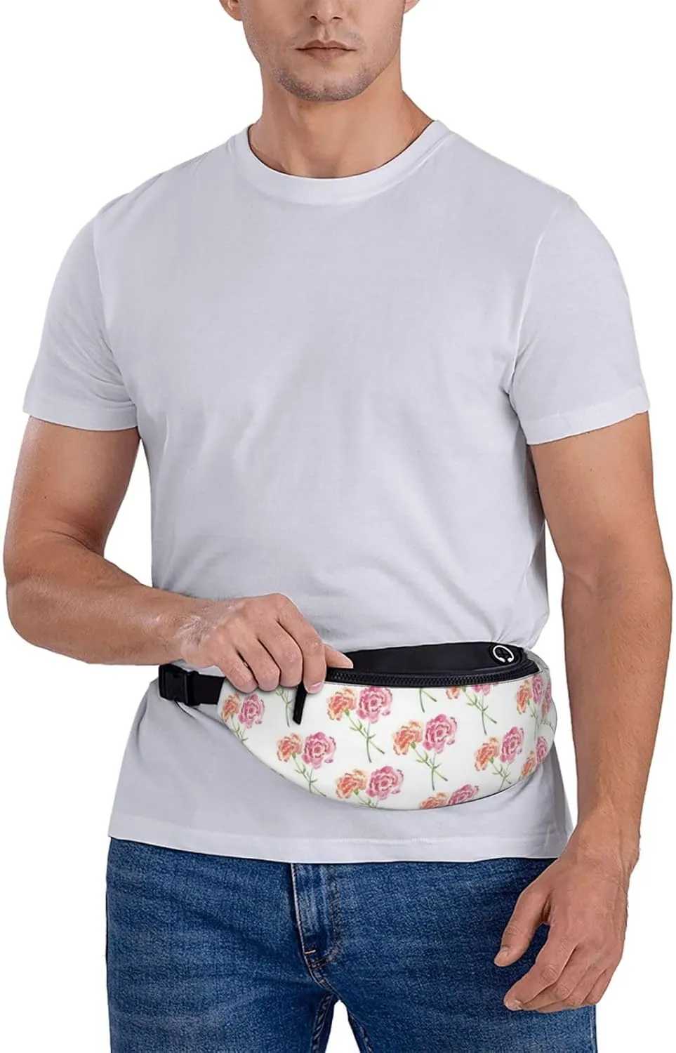 Leisure Sports Crossbody Bag Running Casual Hands-Free Wallets Waist Pack for Man Woman Father's Day for Dad Yellow Pollen Flower