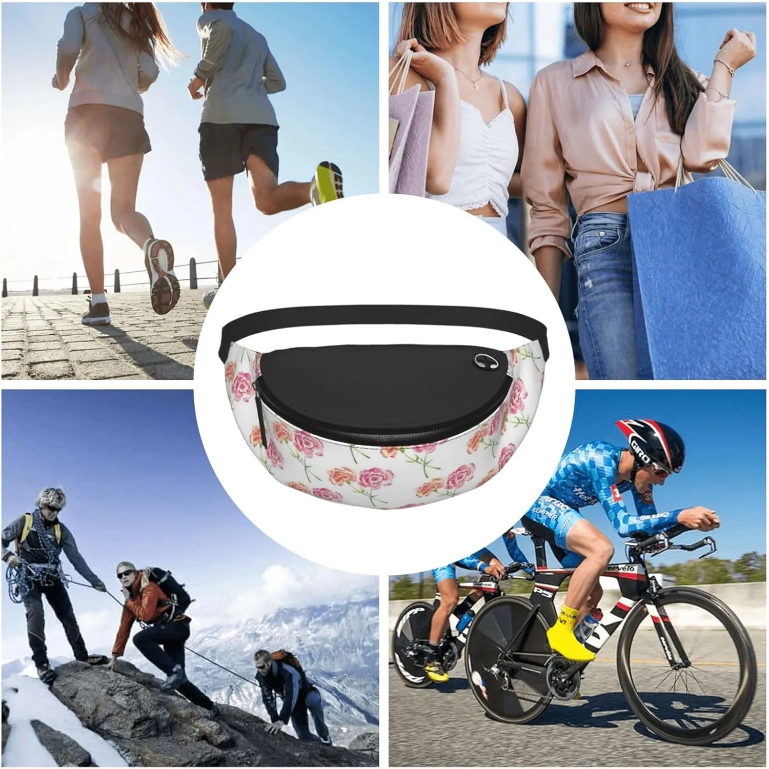 Leisure Sports Crossbody Bag Running Casual Hands-Free Wallets Waist Pack for Man Woman Father's Day for Dad Yellow Pollen Flower