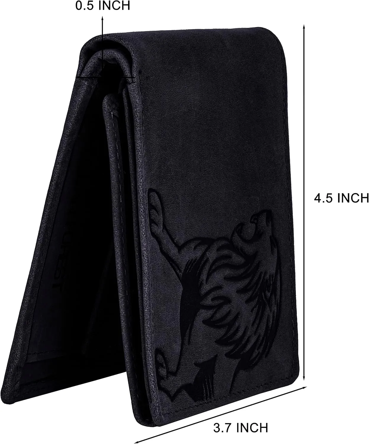 Leo Leather Wallet for Men, Vintage Black, Contemporary