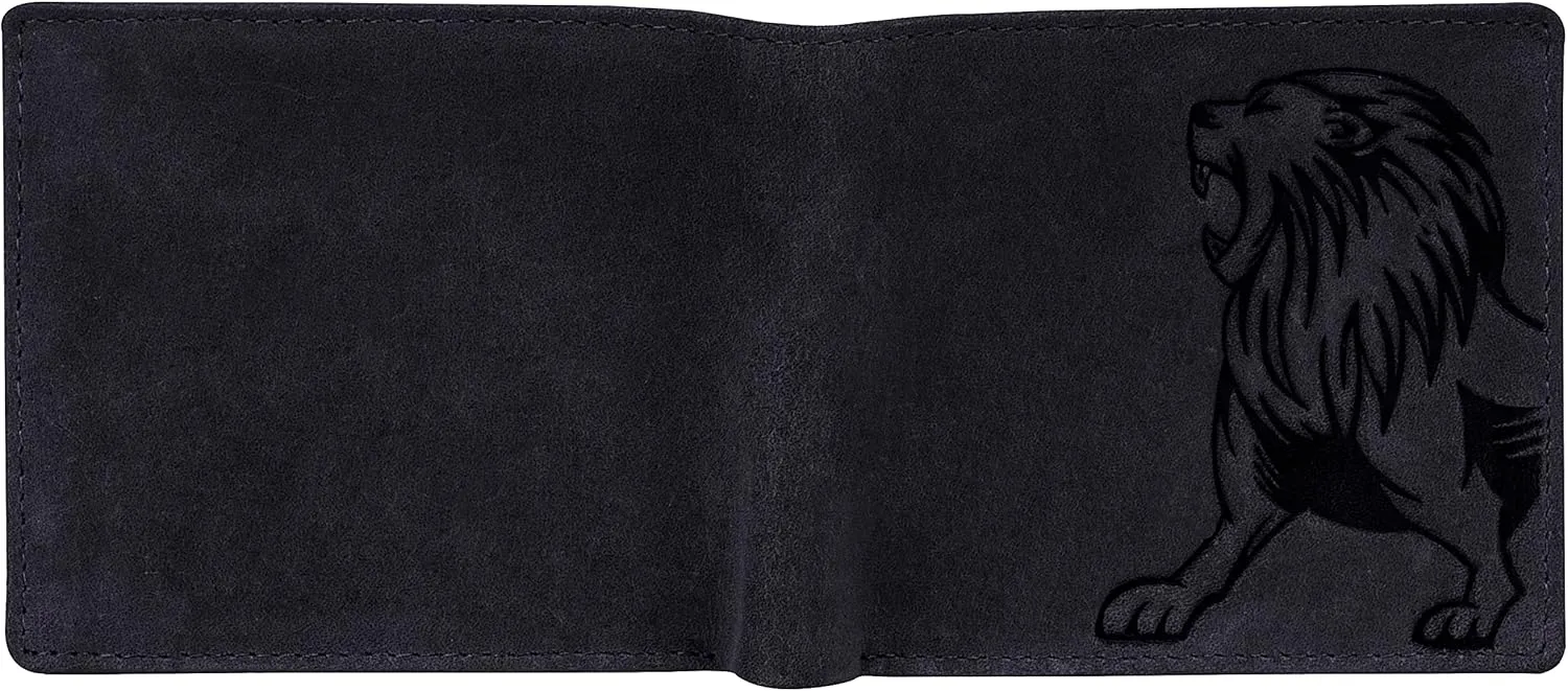 Leo Leather Wallet for Men, Vintage Black, Contemporary