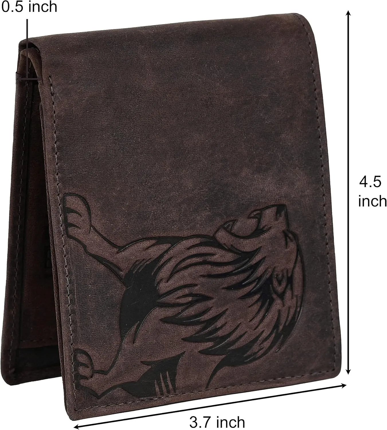 Leo Leather Wallet for Men, Vintage Brown, Vintage