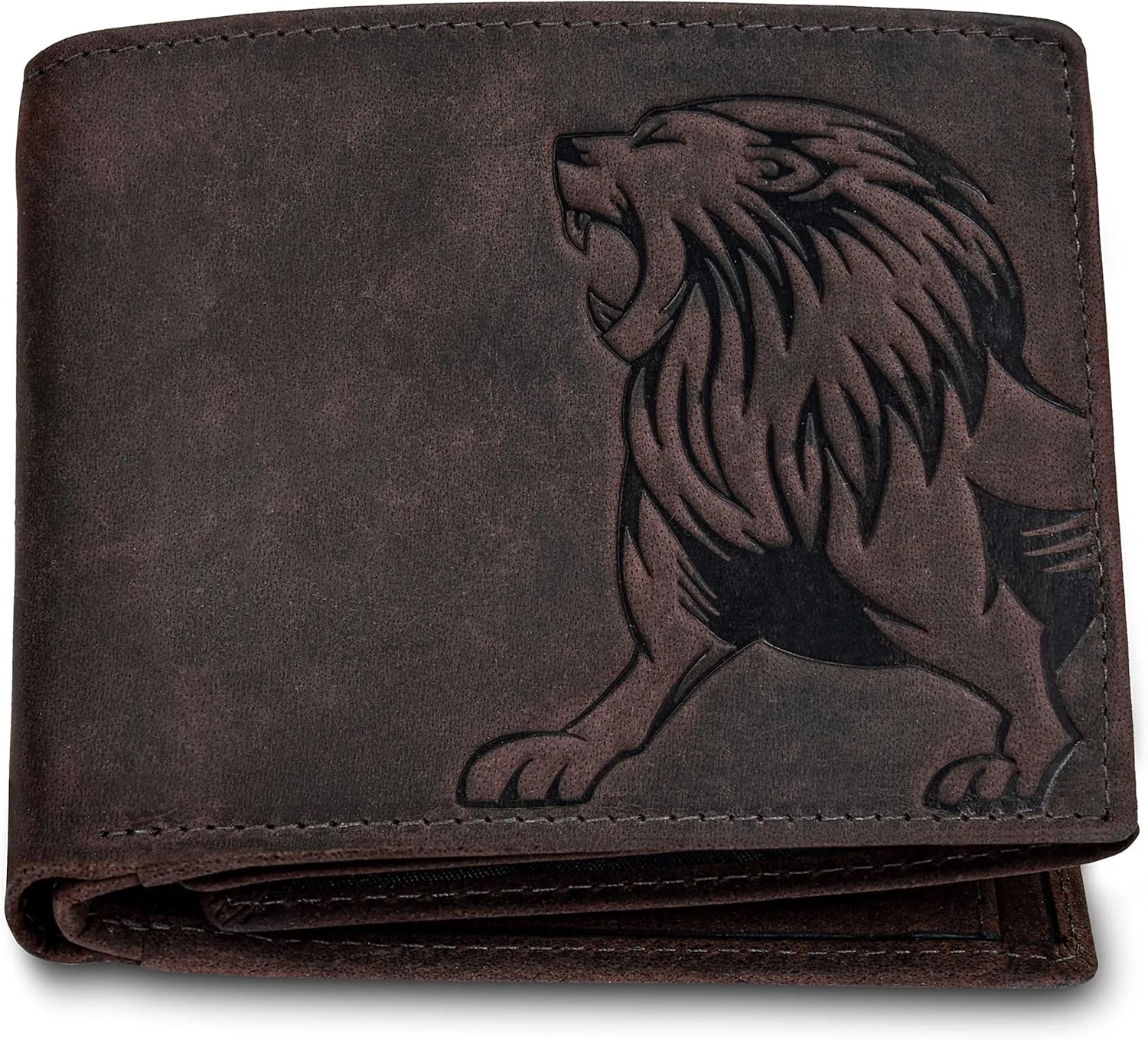 Leo Leather Wallet for Men, Vintage Brown, Vintage