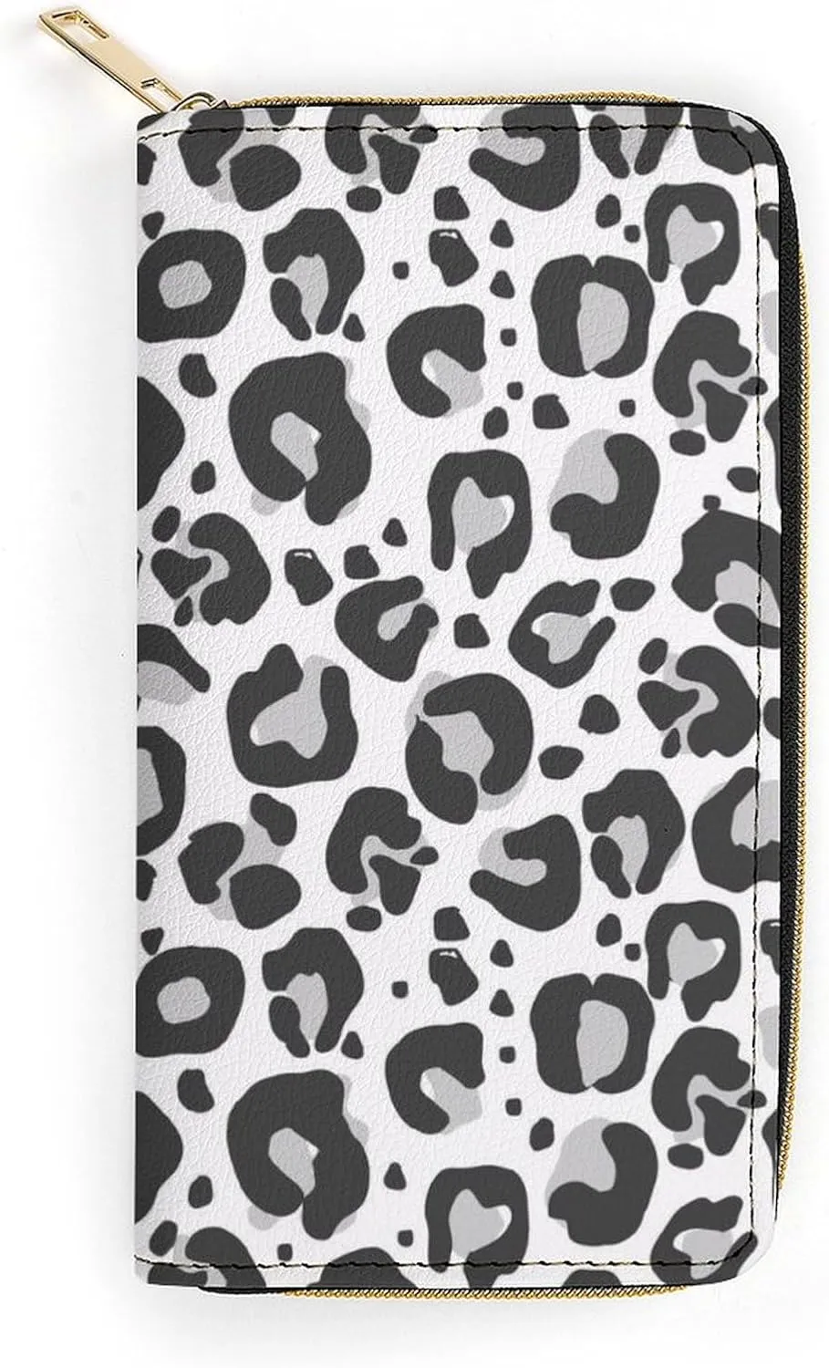 Leopard Grey Pattern Design Women's Leather Small Wallet Clutch Wallet - Lightweight And Easy to Carry