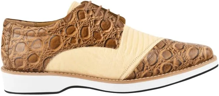LIBERTYZENO Mens EEL Print Knitted Design Genuine Leather Adults Lace Up Oxford Dress Shoes for Easter Gift LS-112