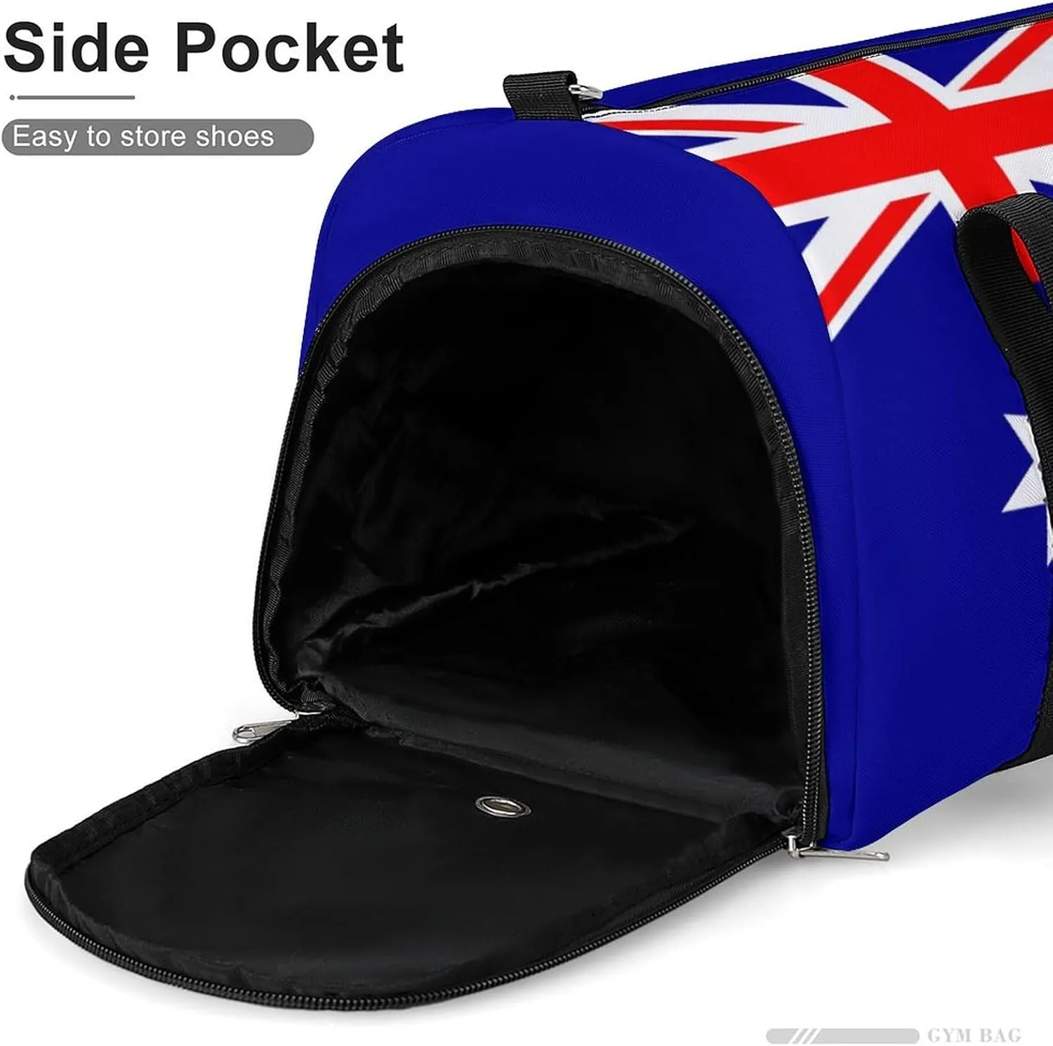 Lightweight Australia Flag Duffel Bag for Women Men with Shoe Compartment and Wet Pocket