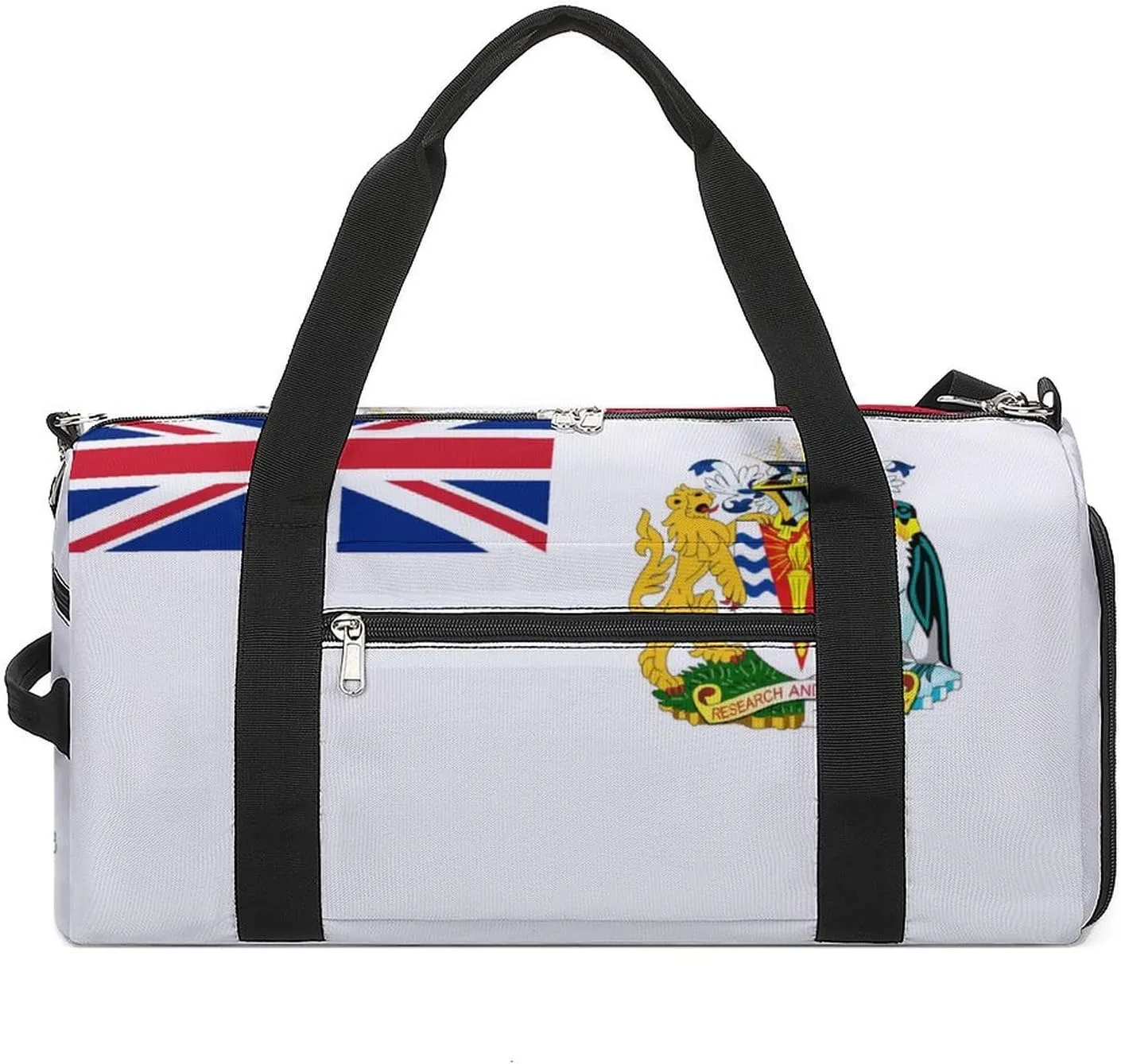 Lightweight British Antarctic Territory Flag Duffel Bag for Women Men with Shoe Compartment and Wet Pocket