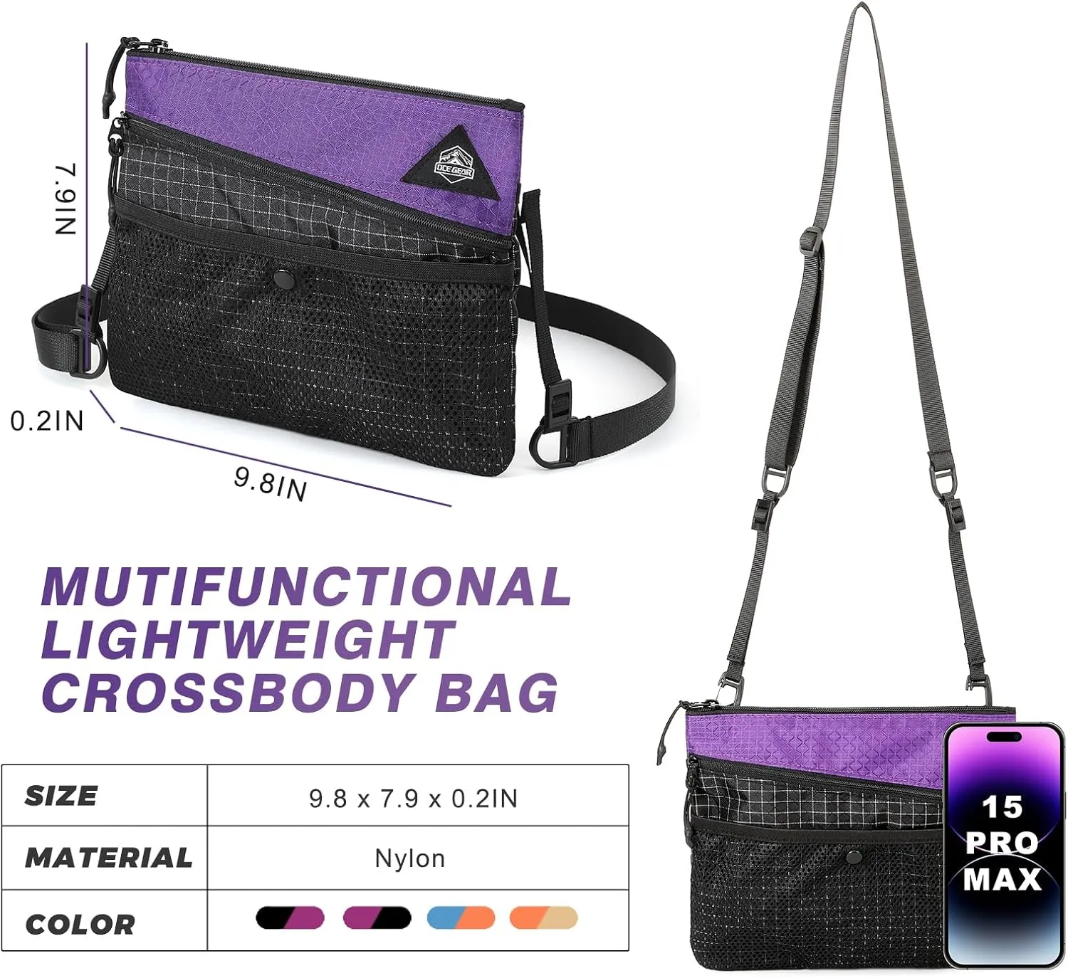 Lightweight Crossbody Bag Waterproof Women Shoulder Bag Men Small Crossbody Purse Suitable for Travel, Commuting
