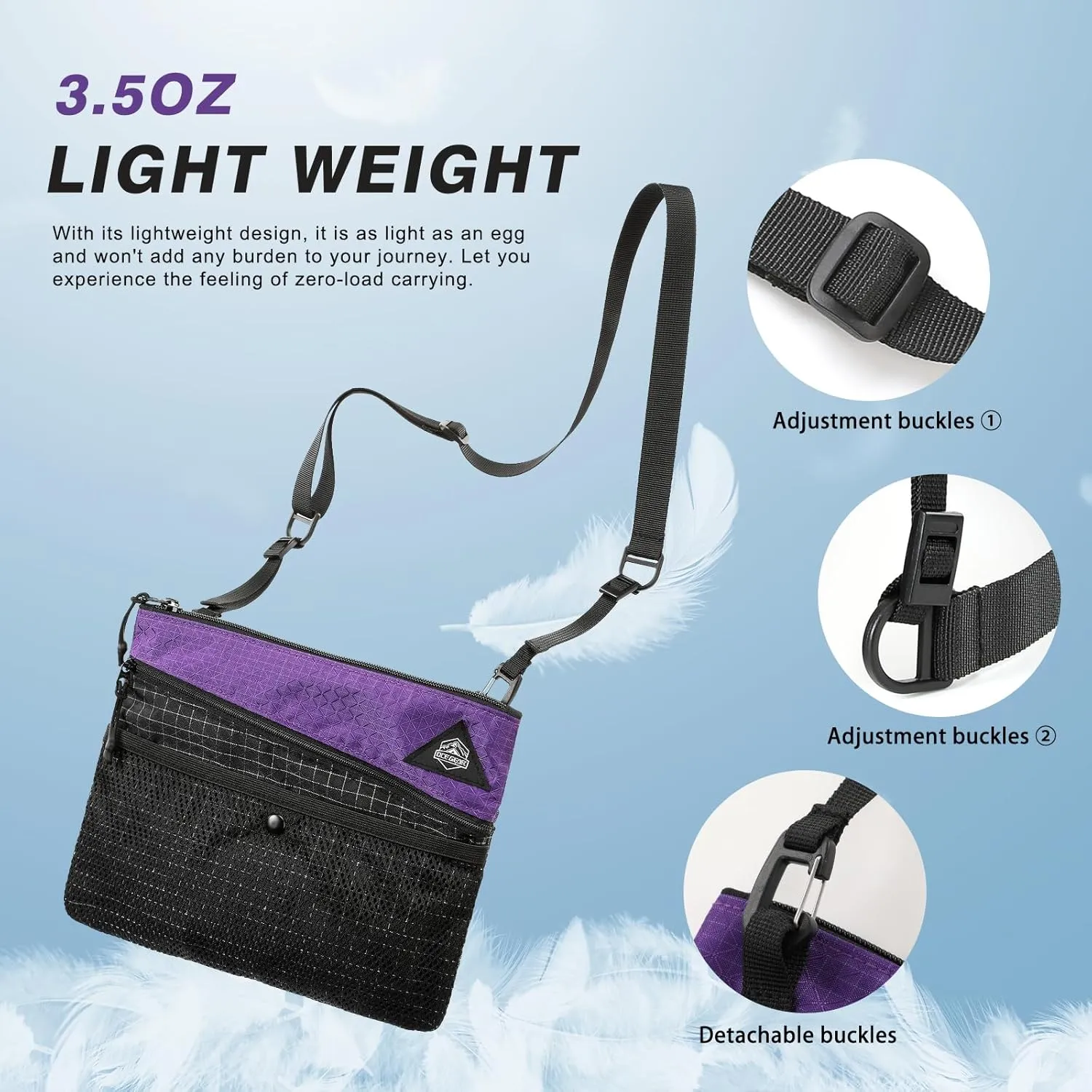 Lightweight Crossbody Bag Waterproof Women Shoulder Bag Men Small Crossbody Purse Suitable for Travel, Commuting