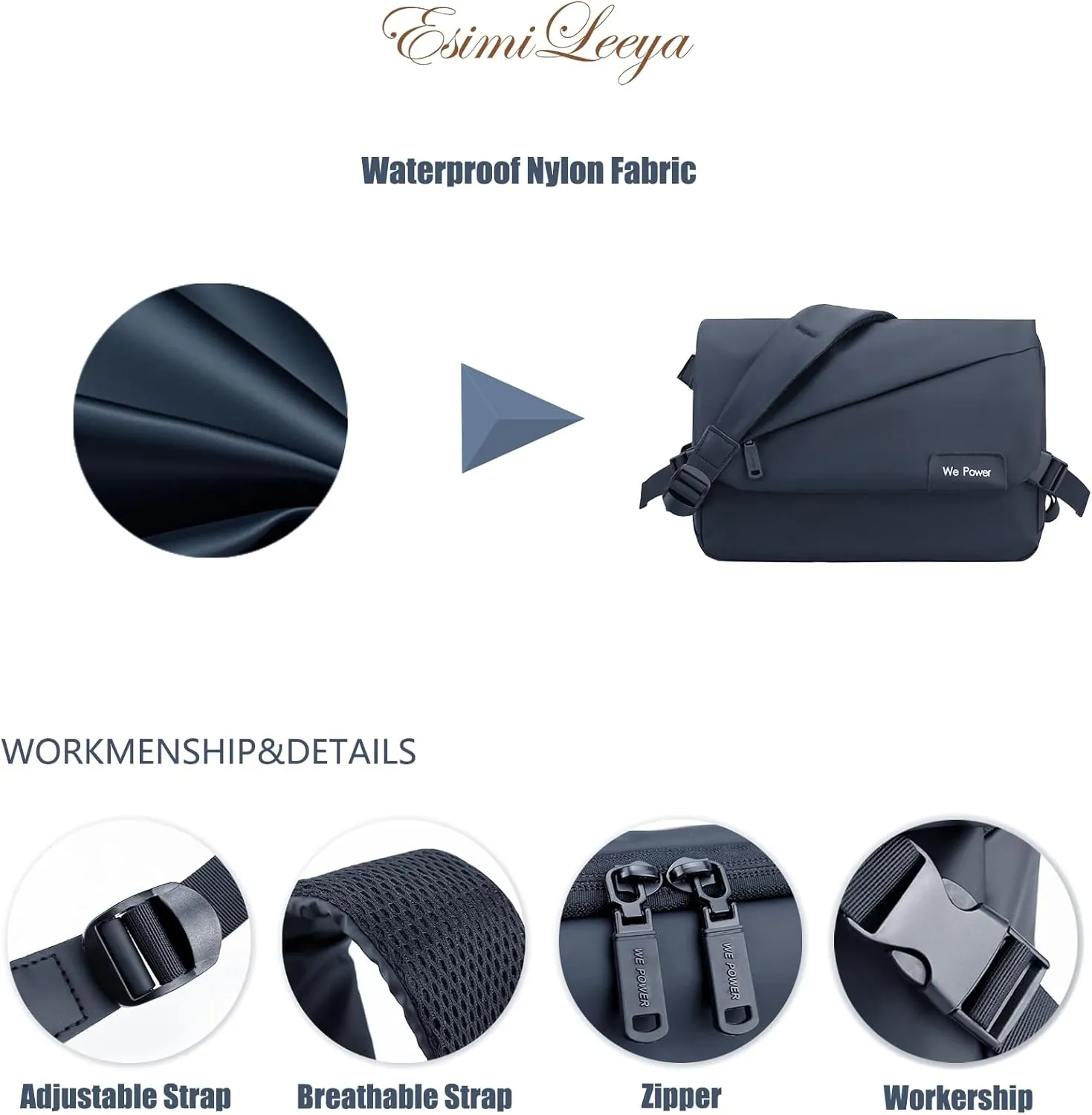 Lightweight Mens Messenger Bag Crossbody Waterproof Sling Shouler Bag for Men