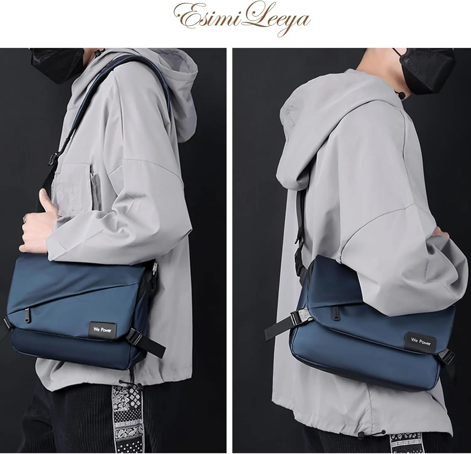 Lightweight Mens Messenger Bag Crossbody Waterproof Sling Shouler Bag for Men