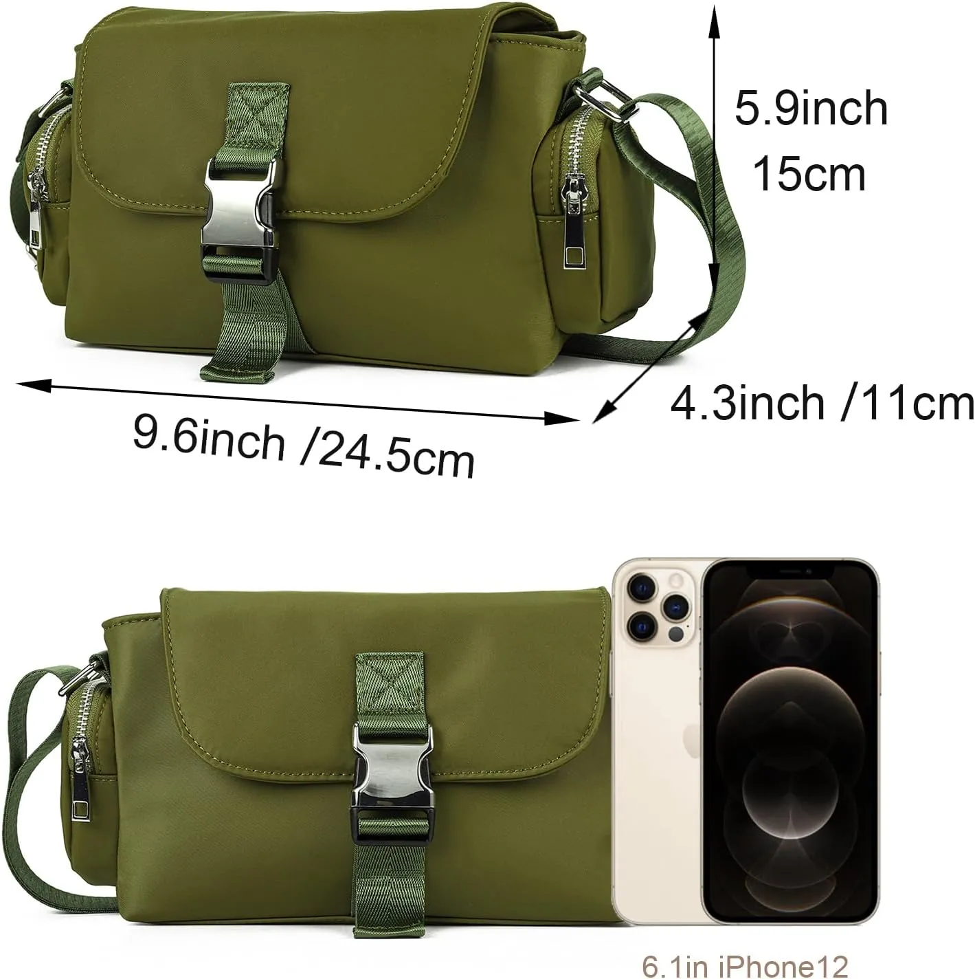 Lightweight Nylon Crossbody Bag,Sporty Shoulder Bags, Small Travel Bag,Anti Theft Travel Purse,Adjustable Strap