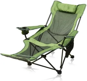 Lightweight Reclining Camping Chair with Headrest, Folding Outdoor Chair with Cup Holder Storage Bag, Perfect for BBQ, Beach, Picnic