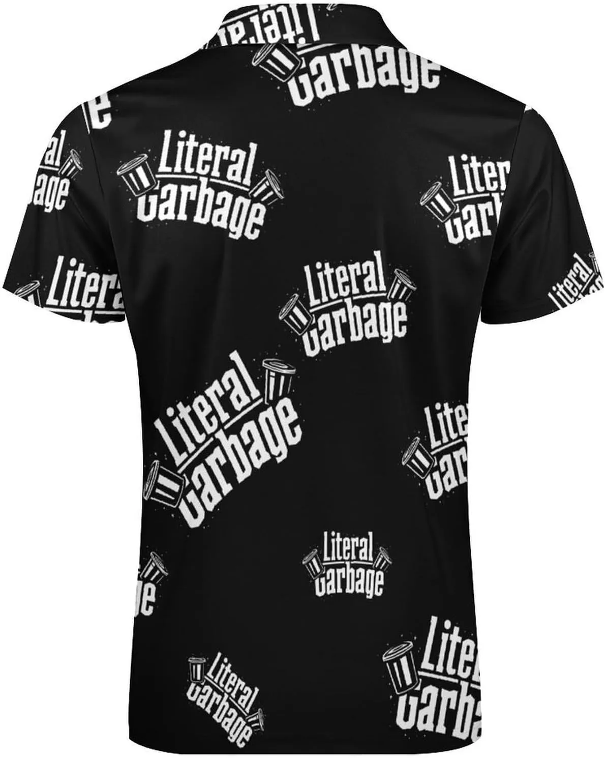 Literal Garbage Casual Polo Shirts for Men One-Third Zipped Golf Short Sleeve Quick Dry Sports Outdoor Tennis Top