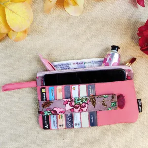 Long front card Wallet-Mauve-pink Garden