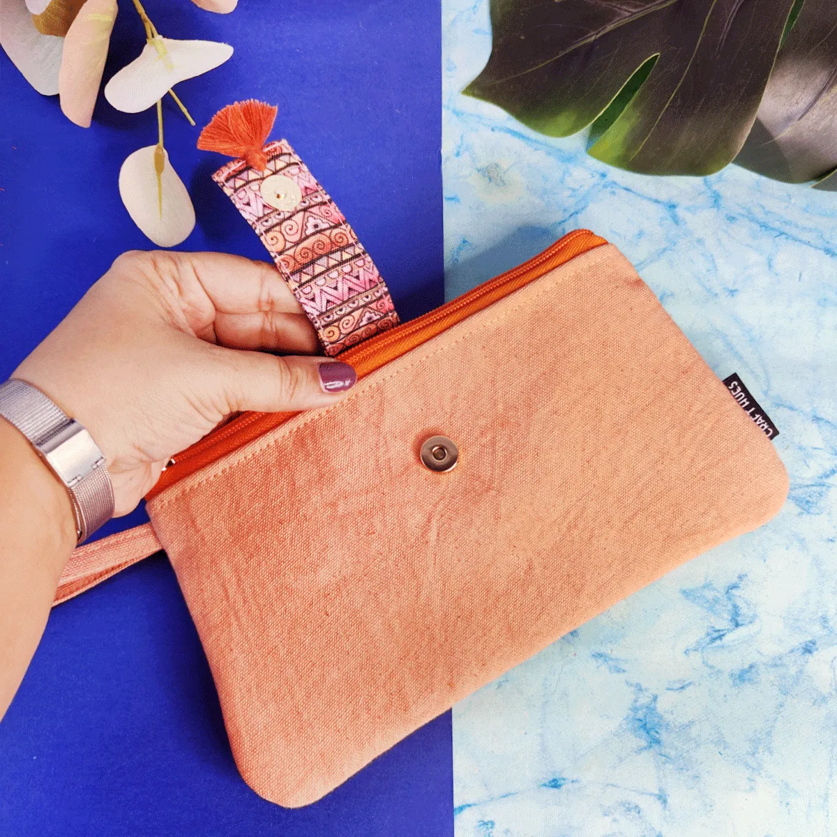Long Plain Wallet Combo - Beige-Peach