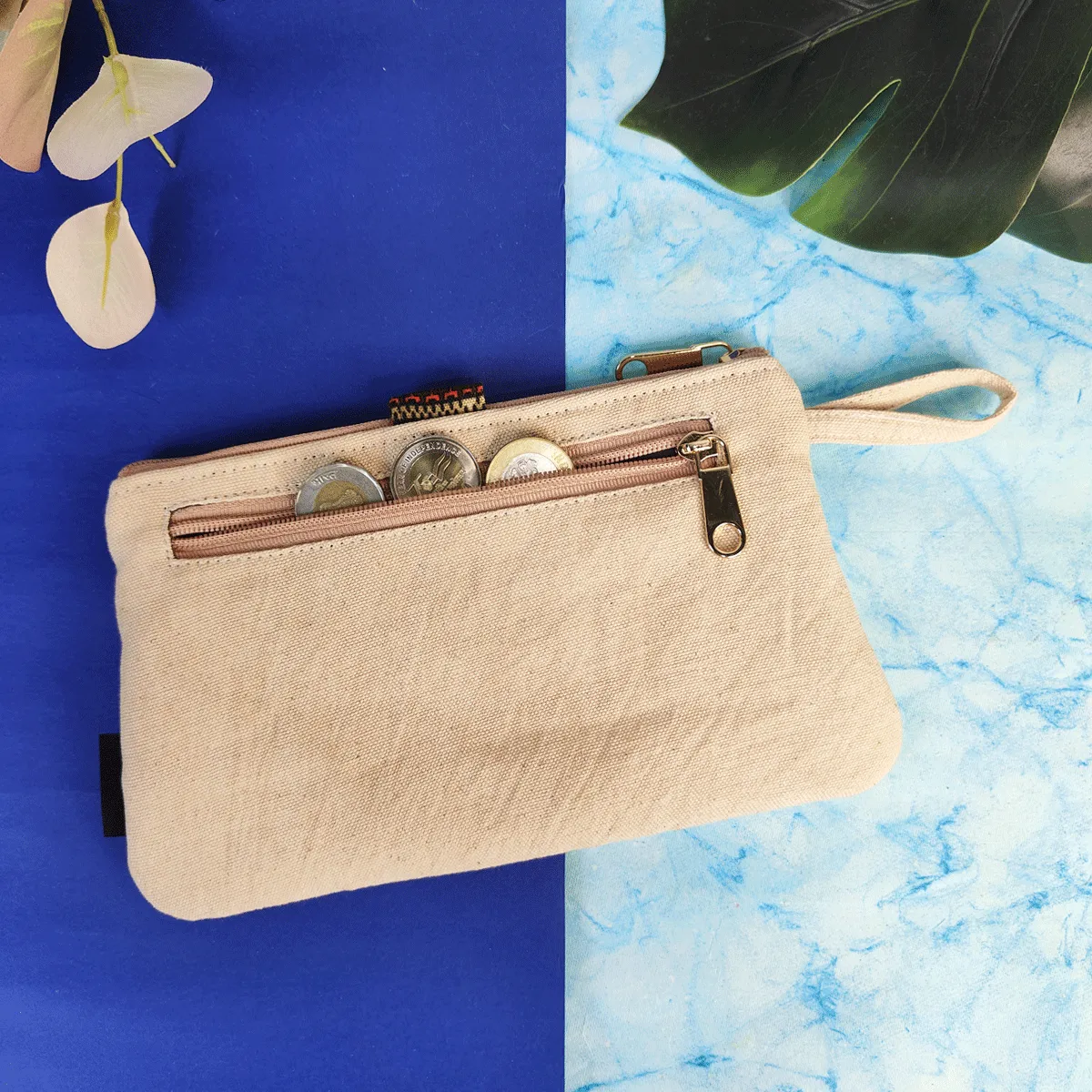 Long Plain Wallet Combo - Beige-Peach