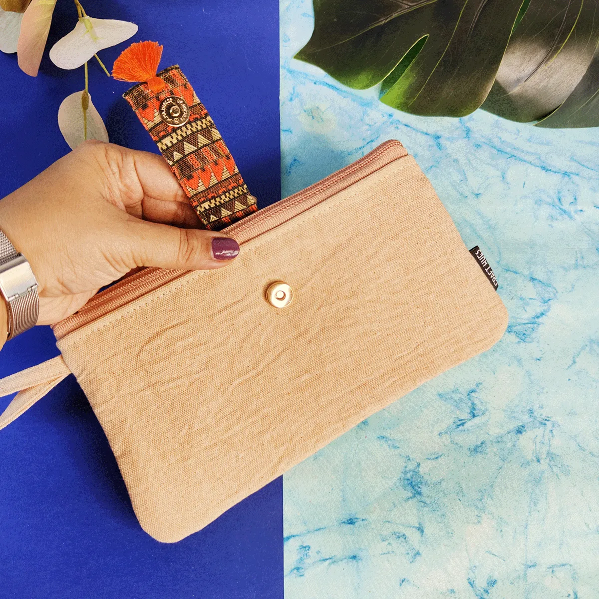 Long Plain Wallet Combo - Beige-Peach
