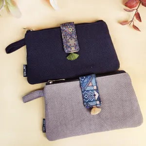 Long Plain Wallet Combo - Black/Grey