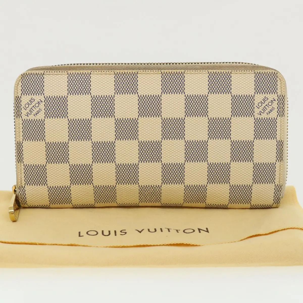LOUIS VUITTON Damier Azur Zippy Wallet Long Wallet N60019 LV Auth th3255