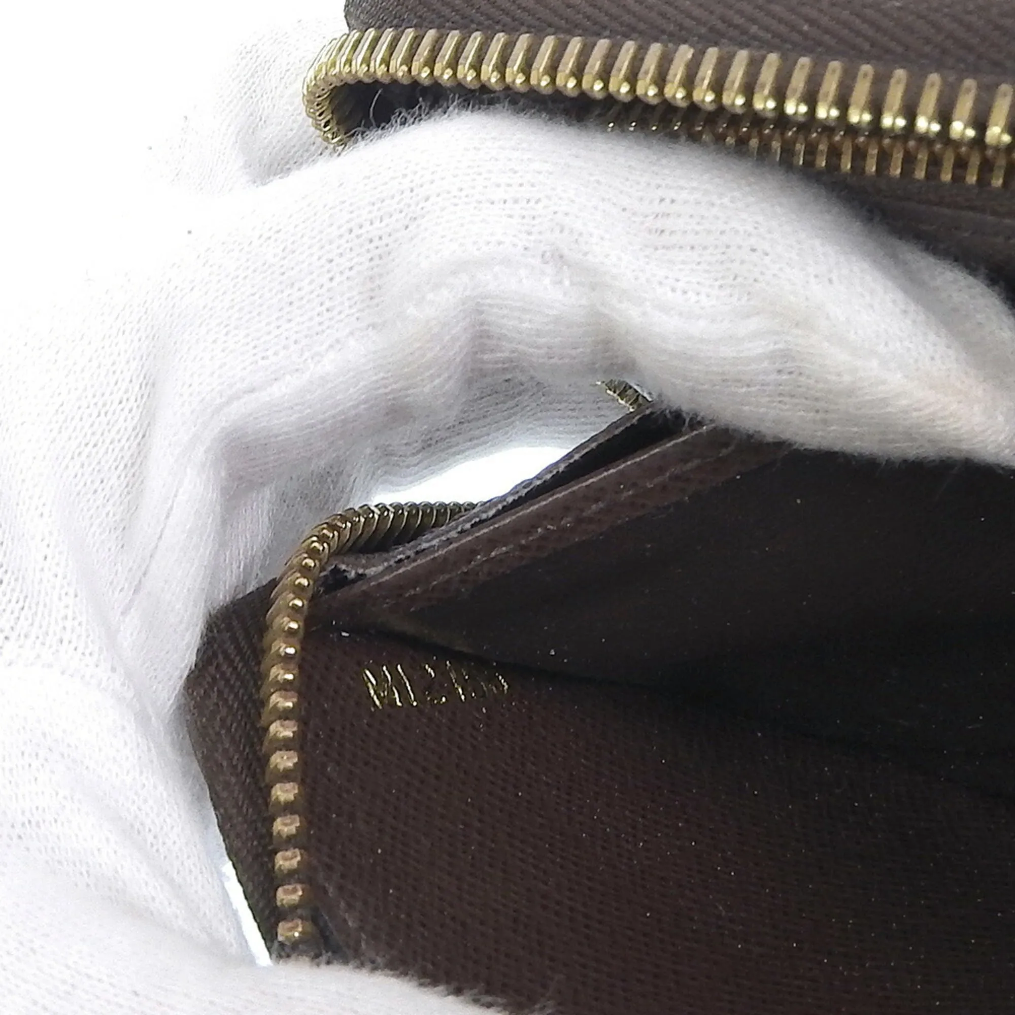 LOUIS VUITTON Zippy Wallet Long N41661 Damier Canvas Brown MI2156 Unisex