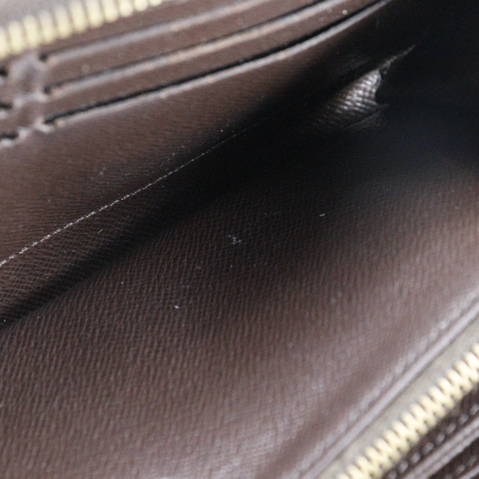 LOUIS VUITTON Zippy Wallet Long N41661 Damier Canvas Brown MI2156 Unisex