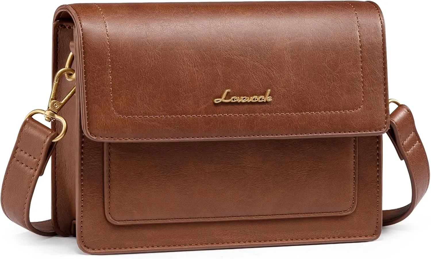 LOVEVOOK Crossbody Bags for Women,Vintage Leather Cross Body Purse,Trendy Designer Shoulder Handbags Cell Phone