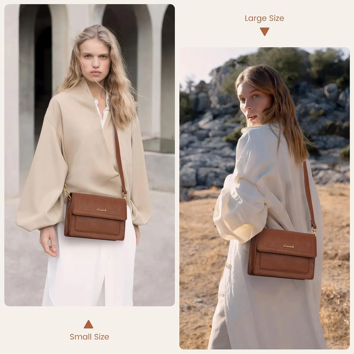LOVEVOOK Crossbody Bags for Women,Vintage Leather Cross Body Purse,Trendy Designer Shoulder Handbags Cell Phone