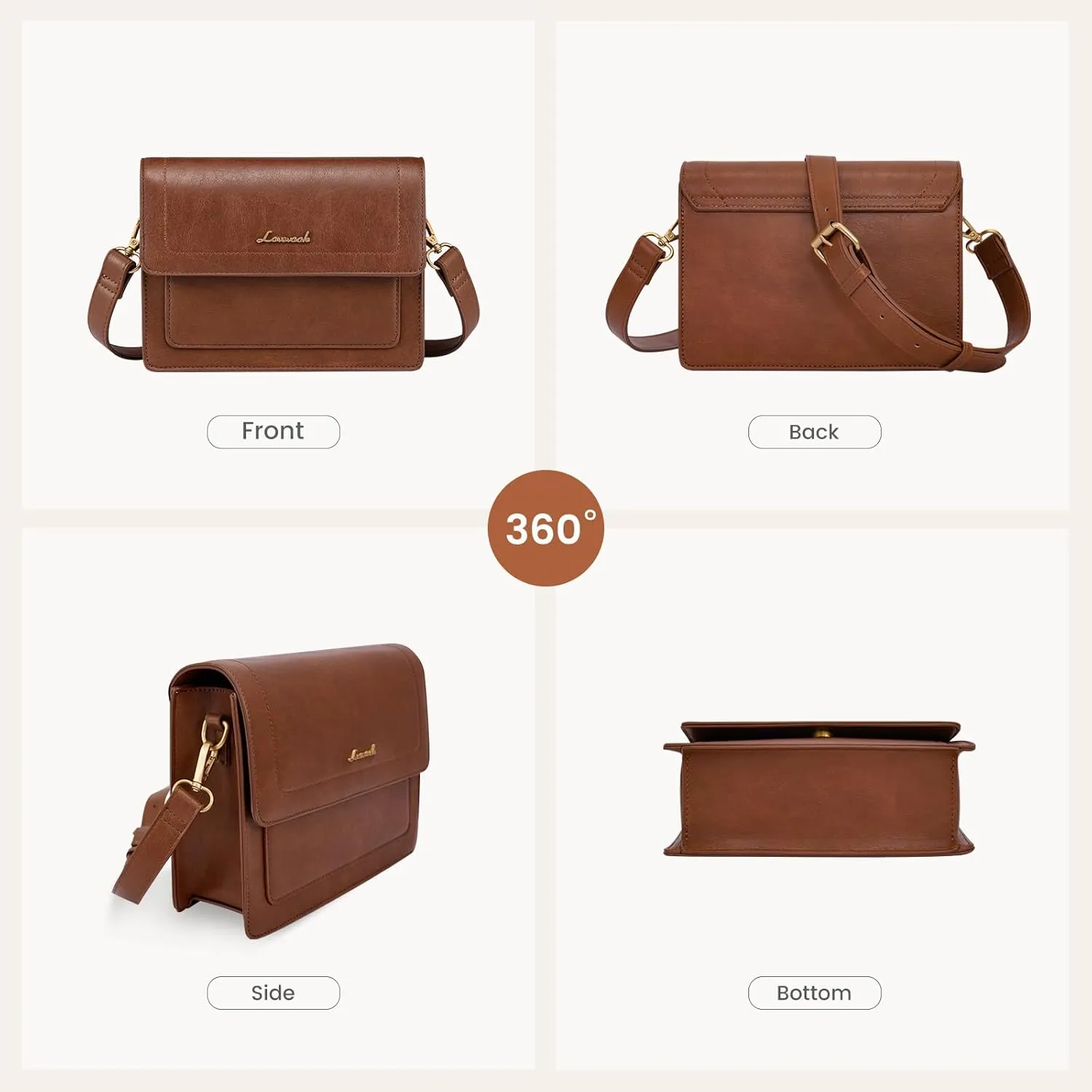 LOVEVOOK Crossbody Bags for Women,Vintage Leather Cross Body Purse,Trendy Designer Shoulder Handbags Cell Phone