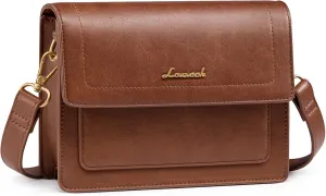 LOVEVOOK Crossbody Bags for Women,Vintage Leather Cross Body Purse,Trendy Designer Shoulder Handbags Cell Phone