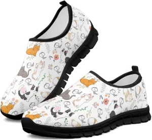 Low-Cut Animals Pattern Casual Shoes - Walking Shoe Women, Tennis Sneakers, Polyester Fabric Breathable Footwear