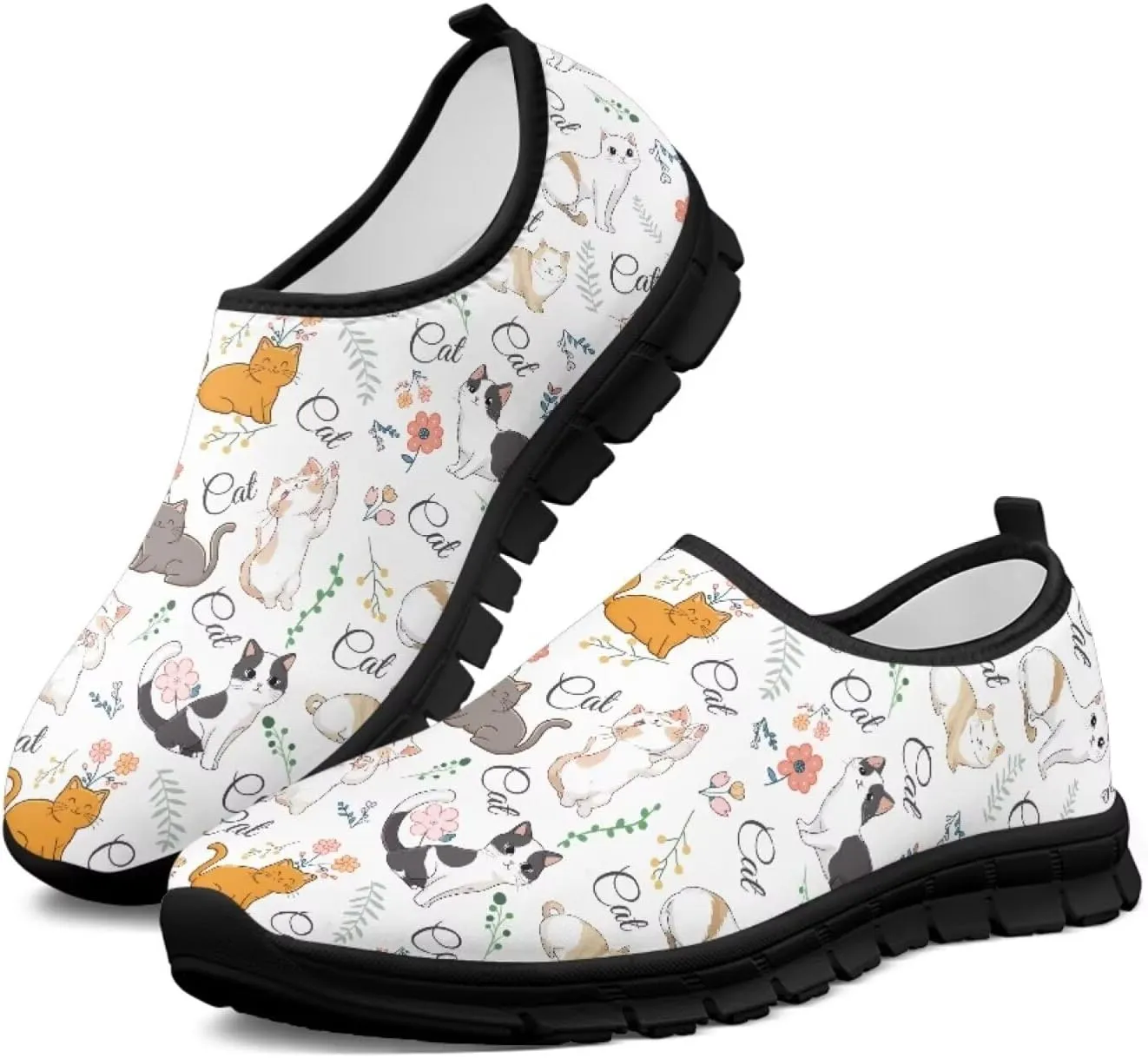 Low-Cut Animals Pattern Casual Shoes - Walking Shoe Women, Tennis Sneakers, Polyester Fabric Breathable Footwear