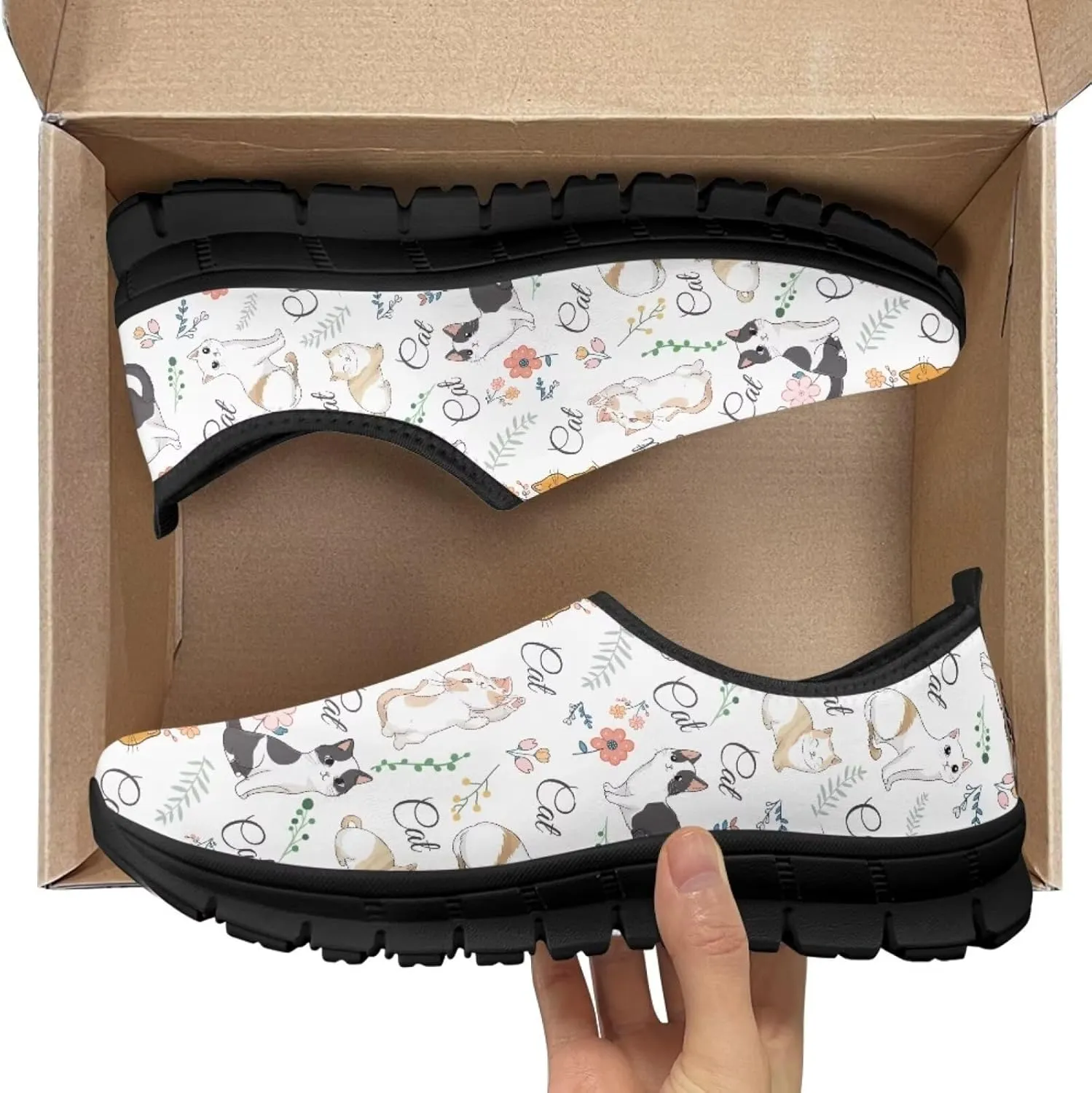 Low-Cut Animals Pattern Casual Shoes - Walking Shoe Women, Tennis Sneakers, Polyester Fabric Breathable Footwear