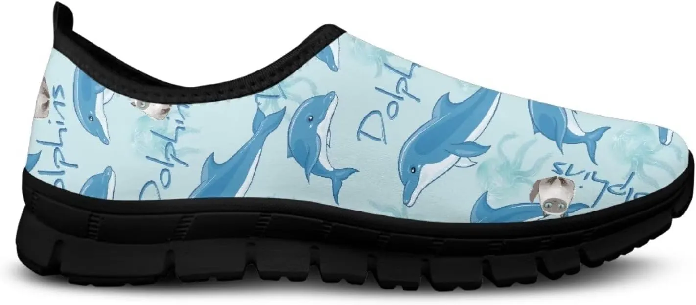 Low-Cut Marine Life Pattern Casual Shoes | Womens Tennis Shoes | Walking Shoes | Polyester Fabric Breathable Shoes | Comfortable & Stylish