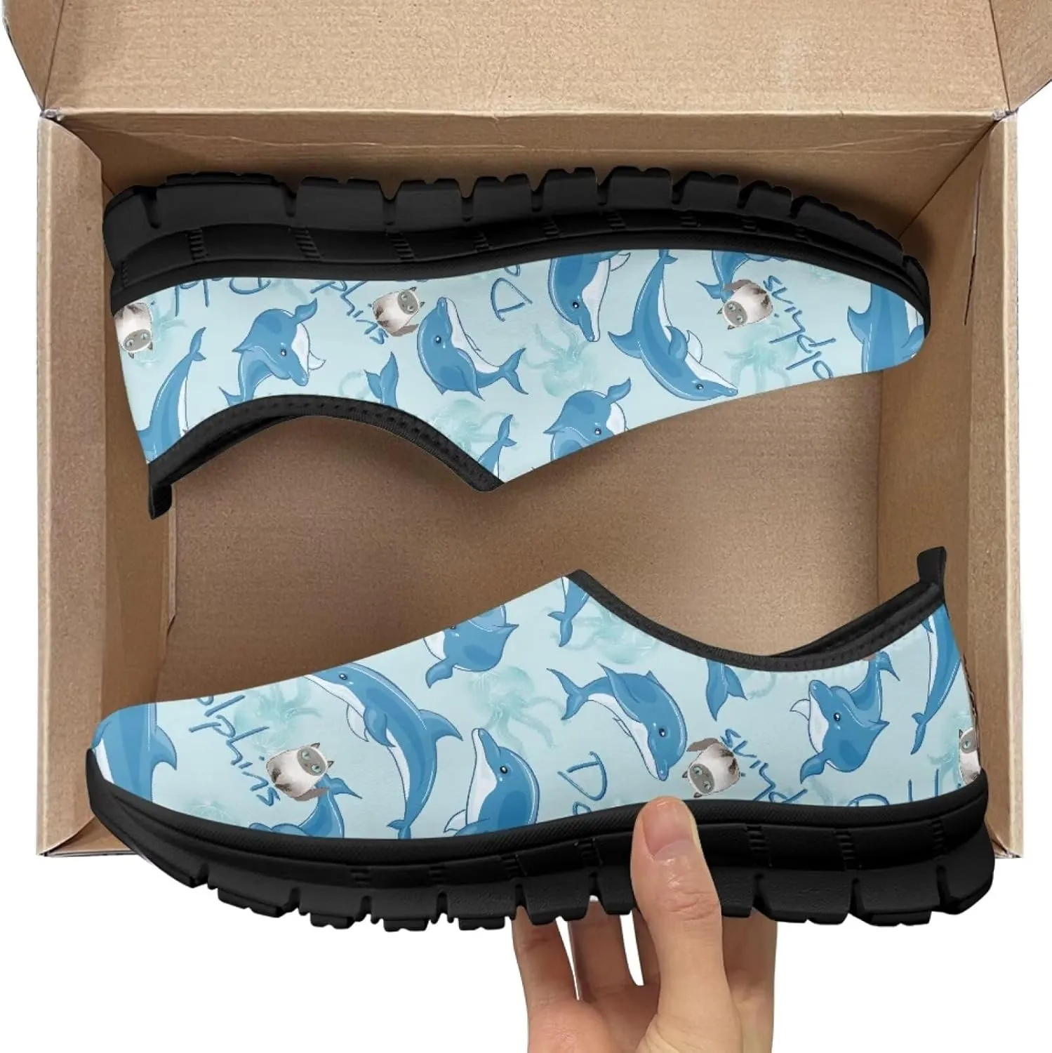 Low-Cut Marine Life Pattern Casual Shoes | Womens Tennis Shoes | Walking Shoes | Polyester Fabric Breathable Shoes | Comfortable & Stylish