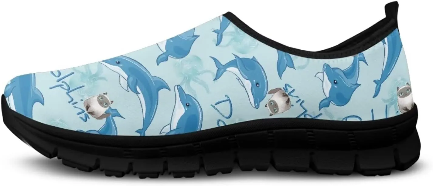 Low-Cut Marine Life Pattern Casual Shoes | Womens Tennis Shoes | Walking Shoes | Polyester Fabric Breathable Shoes | Comfortable & Stylish