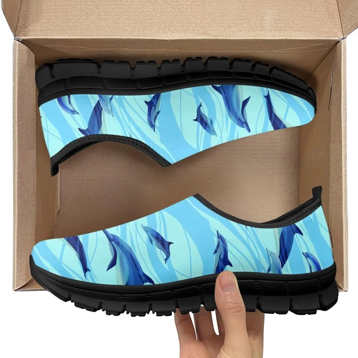 Low-Cut Marine Life Pattern Casual Shoes | Womens Tennis Shoes | Walking Shoes | Polyester Fabric Breathable Shoes | Comfortable & Stylish