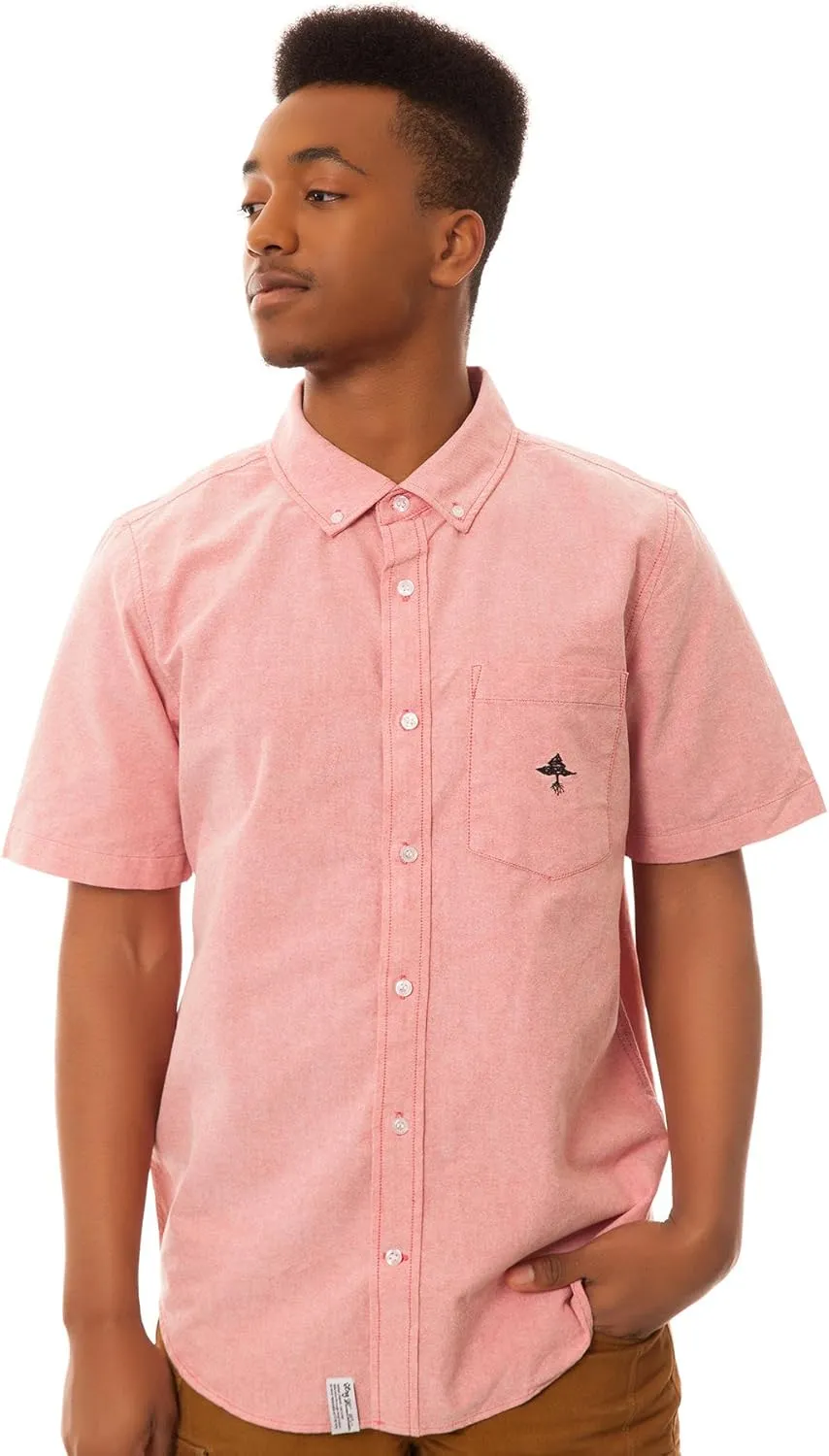 LRG Men's CC Short Sleeve Oxford Woven Shirt