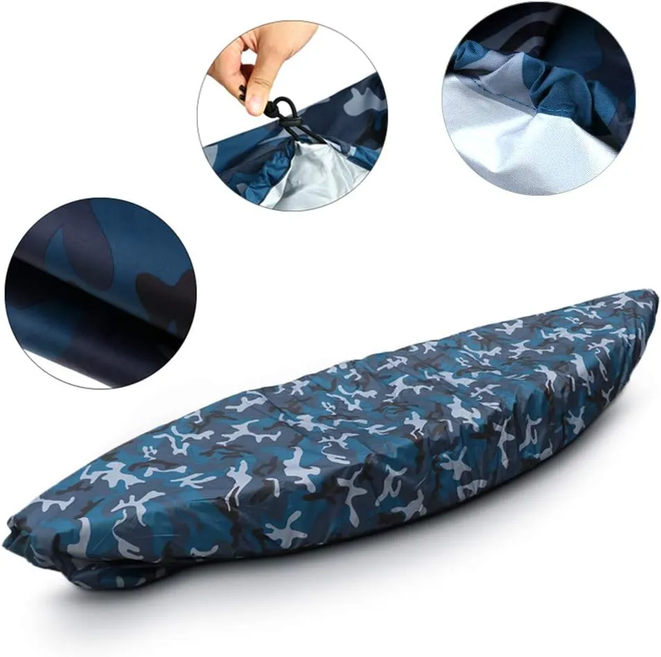 Lucky Monet Waterproof 210D Kayak Canoe Cover Storage Dust Cover UV50  Sunblock Fishing Boat Cover Shield Protector