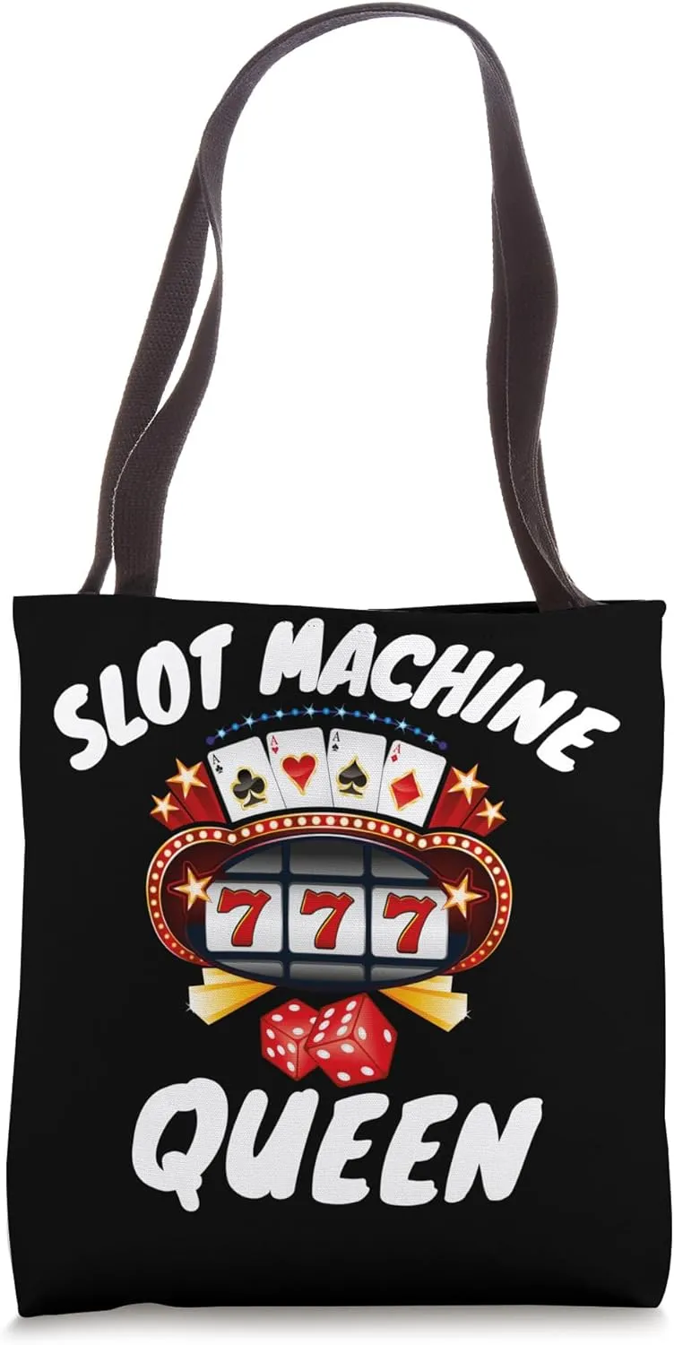Lucky Slot Machine Queen Gear Casino Las Vegas Gambling Tote Bag