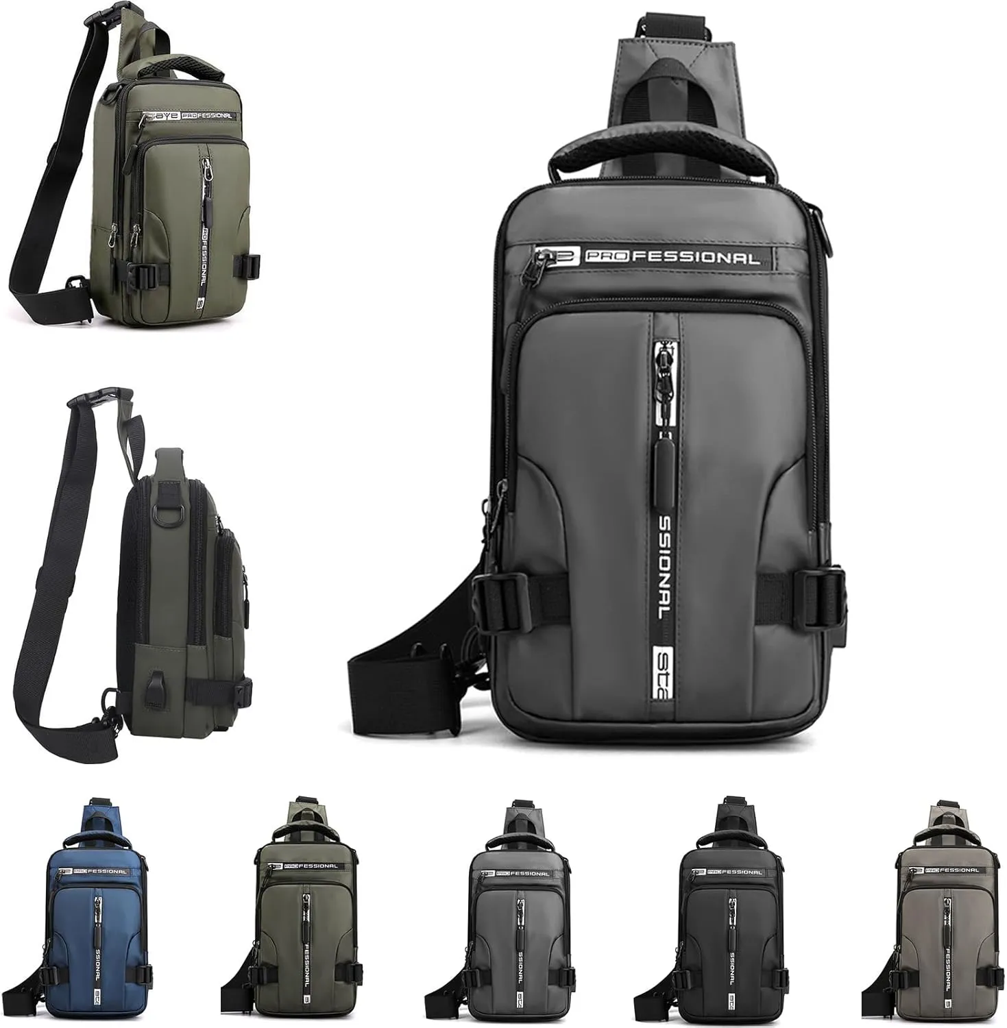 Luckyabow Waterproof Crossbody Bag, Multipurpose Waterproof Crossbody Bag for Men Women for Hiking and Walking