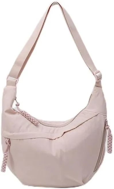 Lushandy Nylon Crossbody Bags for Women, Crescent Bag Luna Bag Casual Hobo Crossbody Purse Dumpling Bags Moon Shoulder Purse